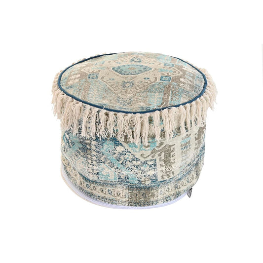 Cuscino DKD Home Decor Da terreno Beige Azzurro Marrone Poliestere Cotone Arabo Frange (40 x 40 x 40 cm)