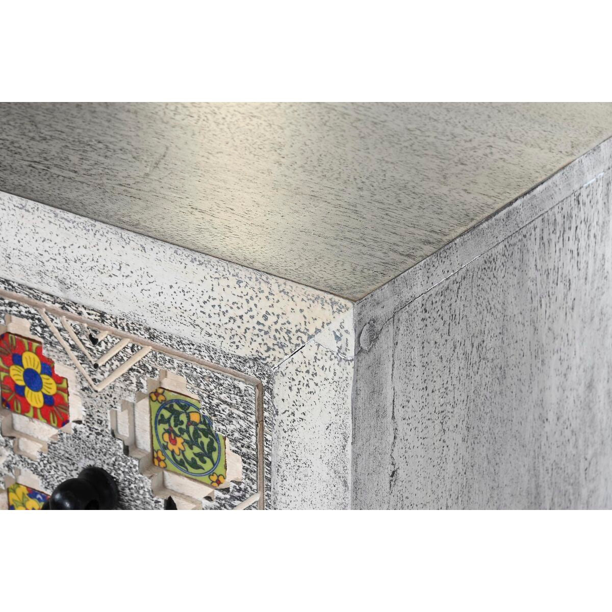 Cassettiera DKD Home Decor Ceramica Grigio Bianco Legno di mango (80 x 38 x 80 cm)