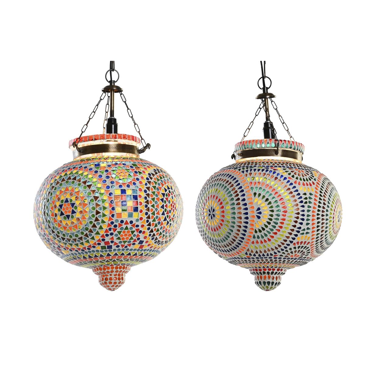 Lampadario DKD Home Decor Cristallo Multicolore 25 W (2 Unità) (29 x 29 x 29 cm)