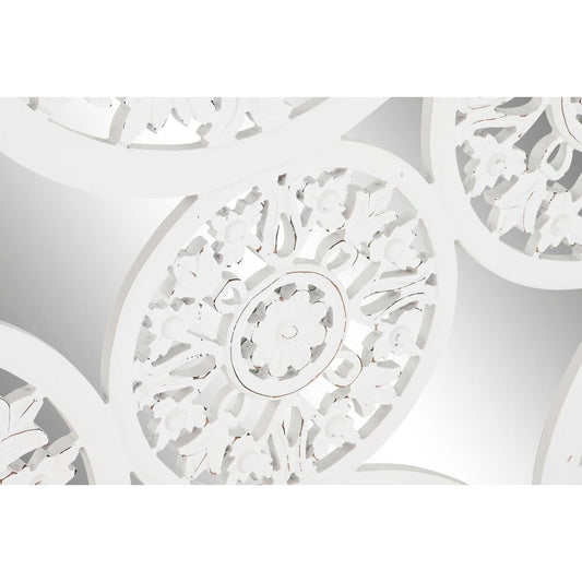 Decorazione da Parete DKD Home Decor Specchio Bianco Legno MDF (90 x 1,5 x 90 cm)