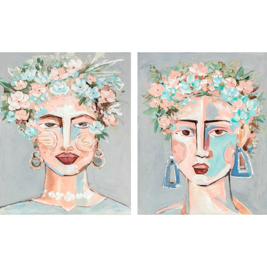 Tela DKD Home Decor Fiori Moderno (80 x 3,7 x 100 cm) (2 Unità)