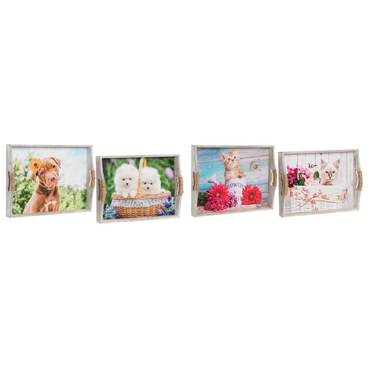 Set di Vassoi DKD Home Decor Multicolore Legno MDF (2 Pezzi) (40 x 30 x 6 cm) (2 Unità)