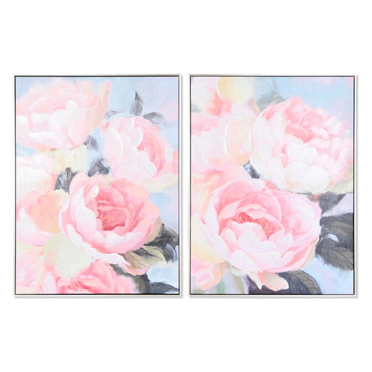 Quadro DKD Home Decor Fiori (60 x 3 x 80 cm) (2 Unità)
