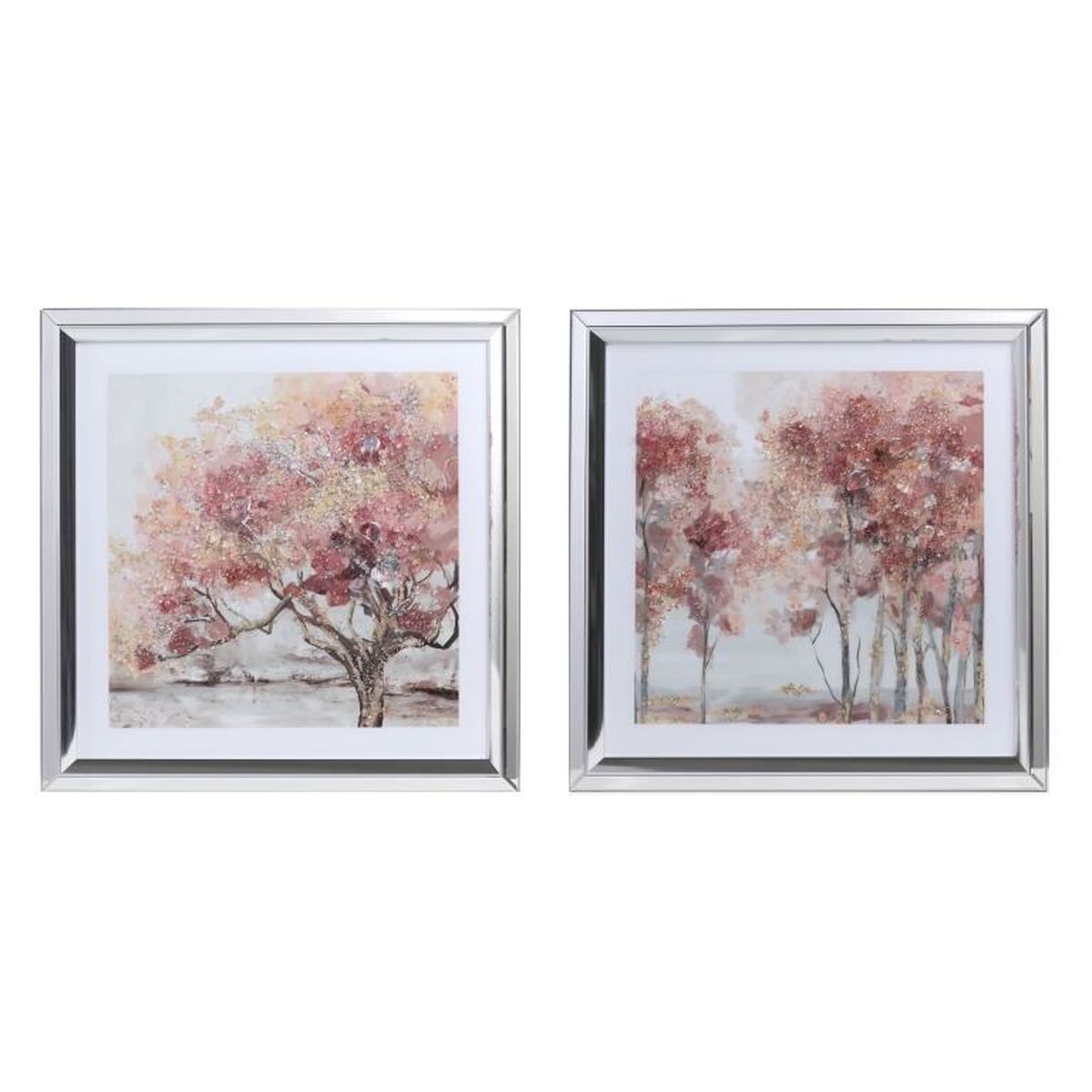 Quadro DKD Home Decor Alberi Tradizionale (69 x 2,5 x 69 cm) (2 Unità)