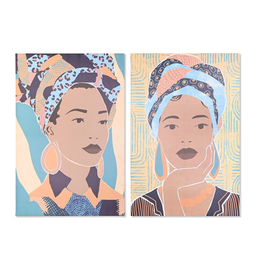 Quadro DKD Home Decor Coloniale Africana (83 x 4,5 x 123 cm) (80 x 3 x 120 cm) (2 Unità)