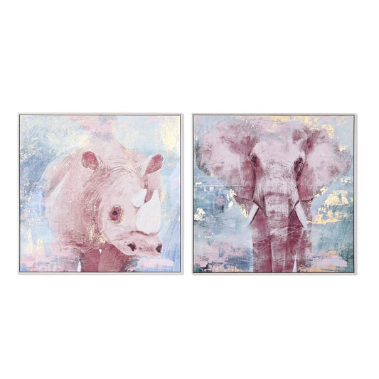 Quadro DKD Home Decor Elefante Moderno (103 x 4,5 x 103 cm) (2 Unità)