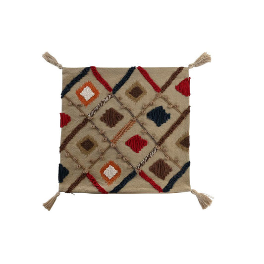 Fodera per cuscino DKD Home Decor Multicolore Frange (50 x 1 x 50 cm)