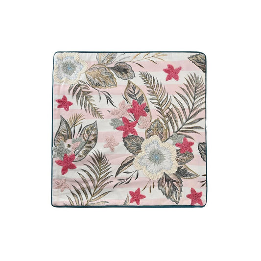 Fodera per cuscino DKD Home Decor Rosa Verde Tropicale (50 x 1 x 50 cm)