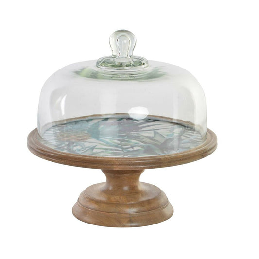 Vassoio per aperitivi DKD Home Decor Cristallo Naturale Multicolore Legno di mango Moderno (30 x 30 x 33 cm)