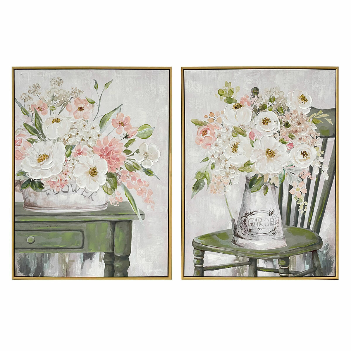 Quadro DKD Home Decor 60 x 3,5 x 80 cm Vaso Shabby Chic (2 Unità)