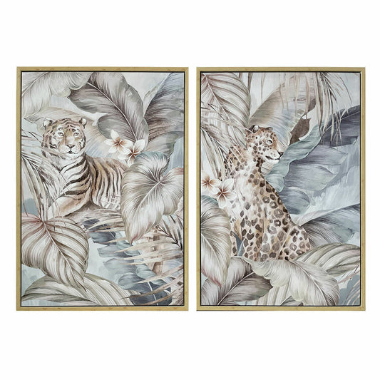 Quadro DKD Home Decor Tropicale (70 x 4 x 100 cm) (2 Unità)
