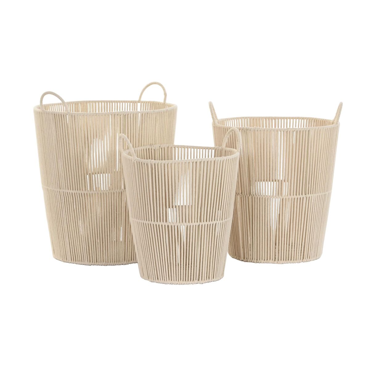 Set di Cestini DKD Home Decor Beige Metallo 42 x 42 x 51 cm