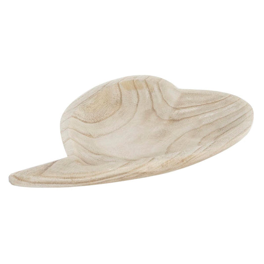 Vassoio per aperitivi DKD Home Decor Cuore Marrone Chiaro Tropicale (35 x 24 x 4 cm)