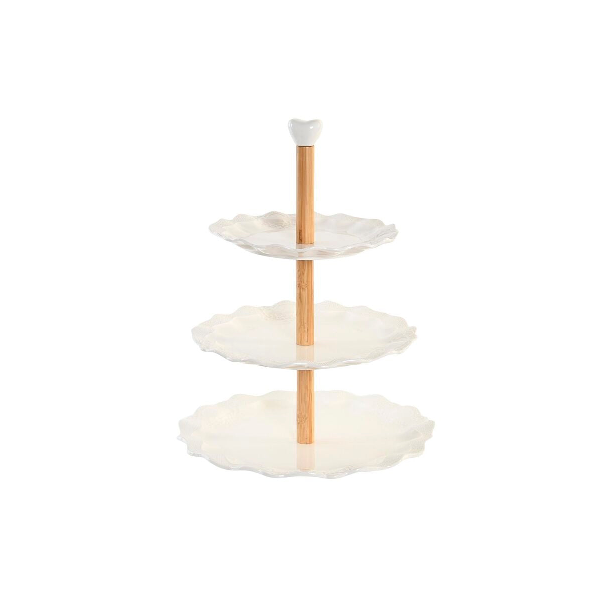 Portafrutta DKD Home Decor Porcellana Bambù (27 x 27 x 34 cm)