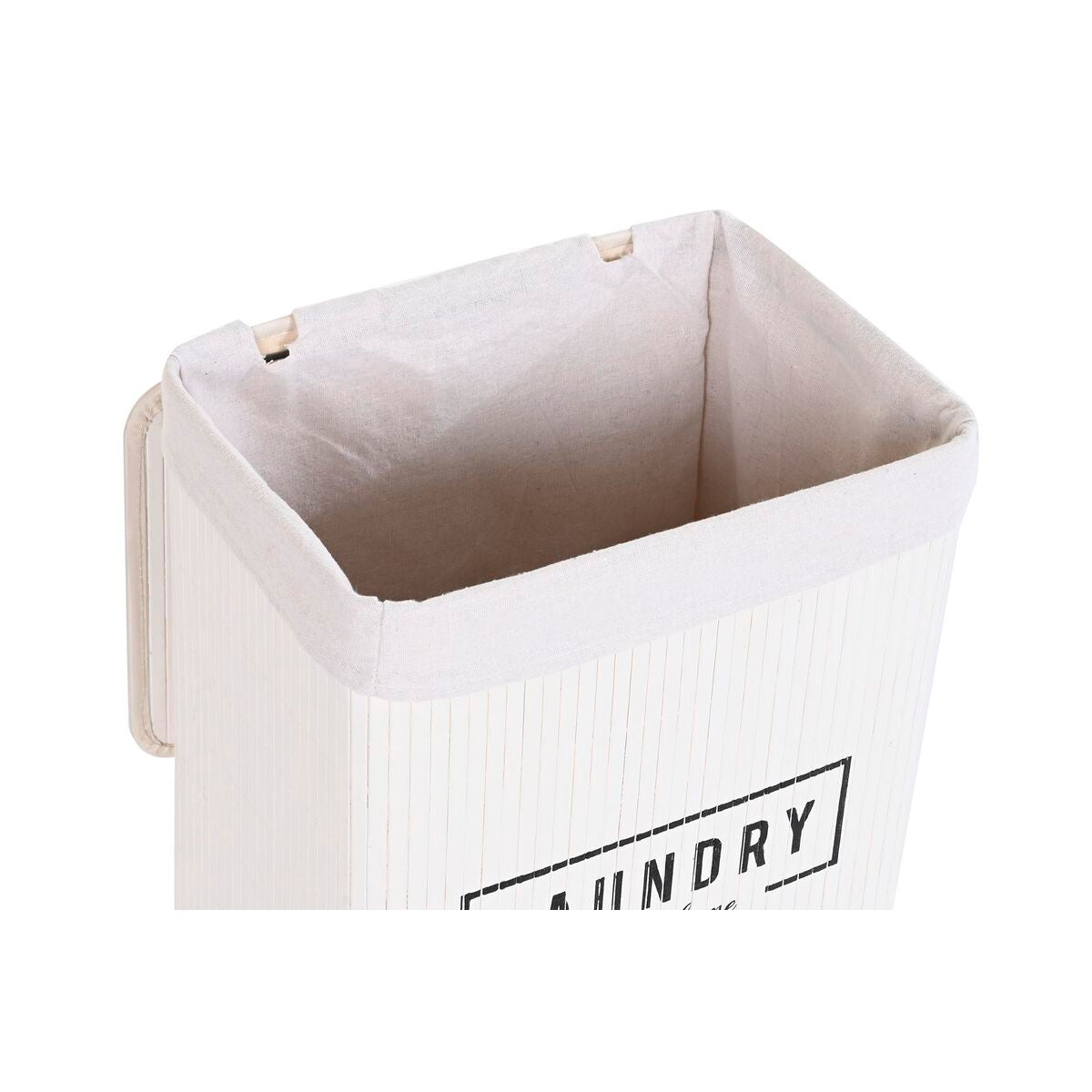 Set di Cesti DKD Home Decor Poliestere Bianco Bambù (40 x 30 x 46 cm)