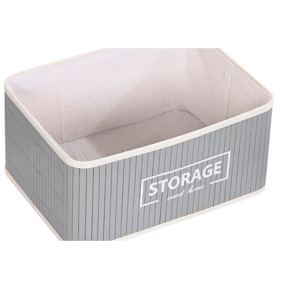Set di Cesti DKD Home Decor Poliestere Grigio scuro Bambù (40 x 30 x 46 cm)