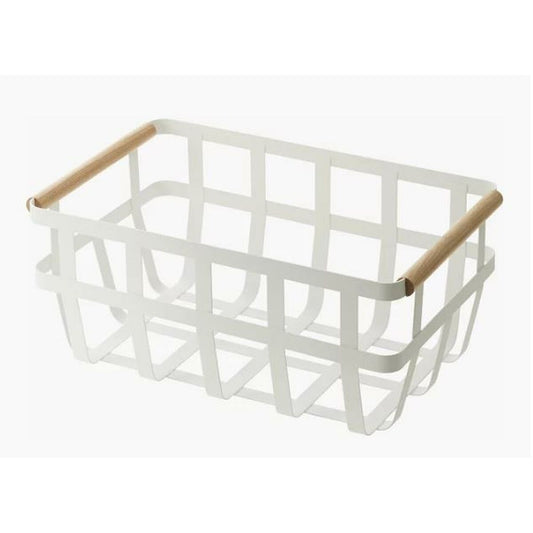 Cestino Multiuso DKD Home Decor Naturale Metallo Bianco Pino (36 x 22 x 15,5 cm)