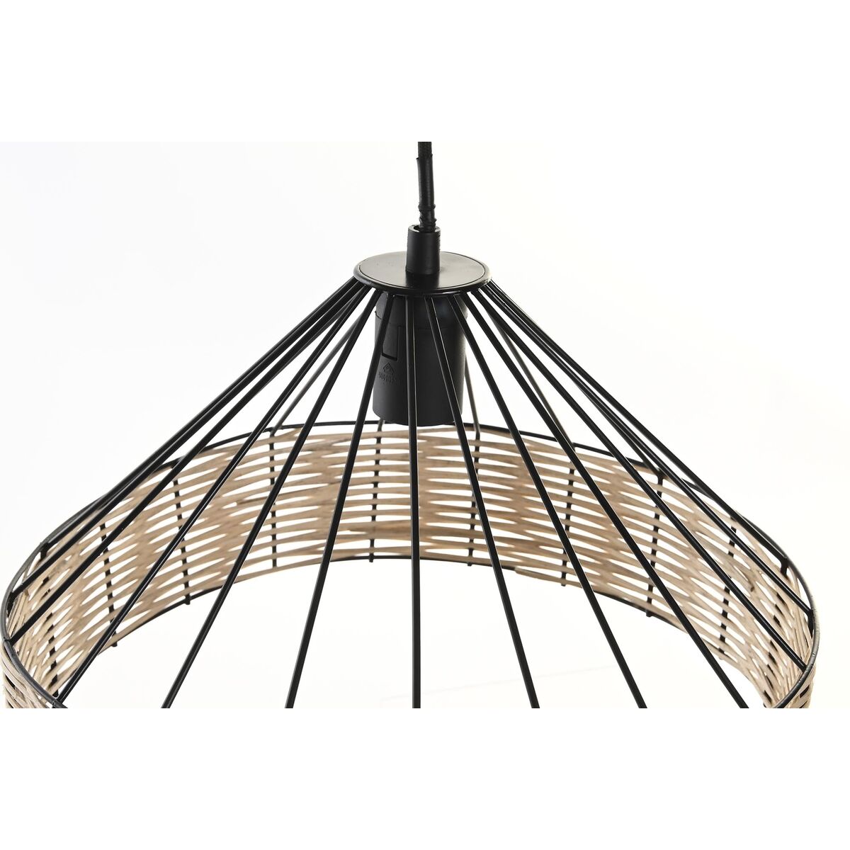 Lampadario DKD Home Decor Nero Metallo Rattan 50 W (35 x 35 x 22 cm) (2 Unità)