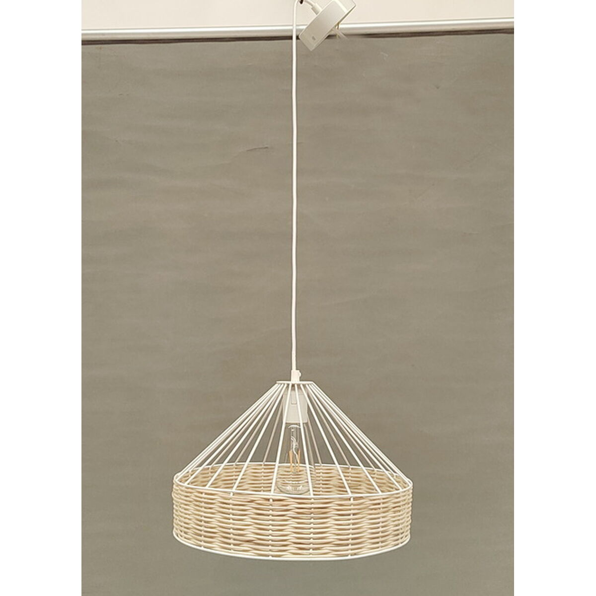 Lampadario DKD Home Decor Nero Metallo Rattan 50 W (35 x 35 x 22 cm) (2 Unità)