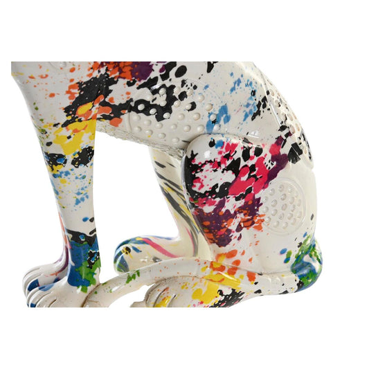 Statua Decorativa DKD Home Decor Bianco Leopardo Resina Multicolore Moderno (16 x 8 x 25 cm)