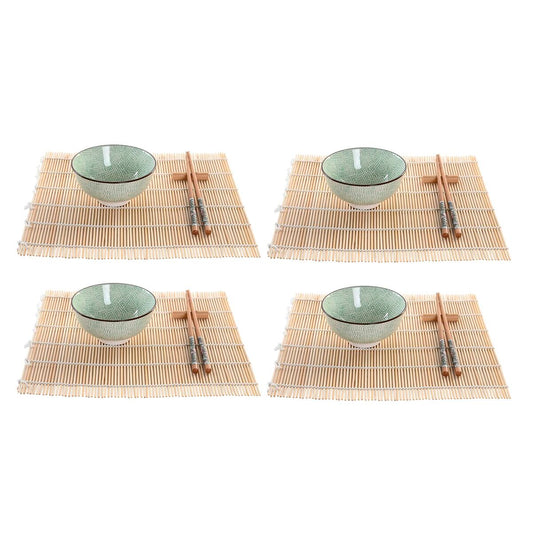 Set per Sushi DKD Home Decor Bambù Gres Orientale (16 Pezzi)