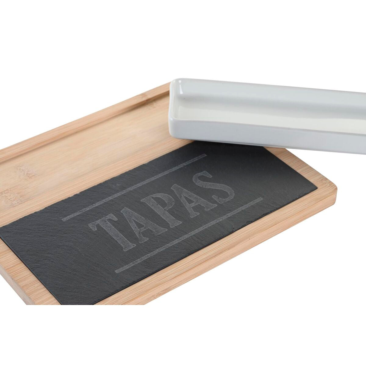 Set da Aperitivo DKD Home Decor Naturale Nero Lavagna (24 x 7 x 2,5 cm)