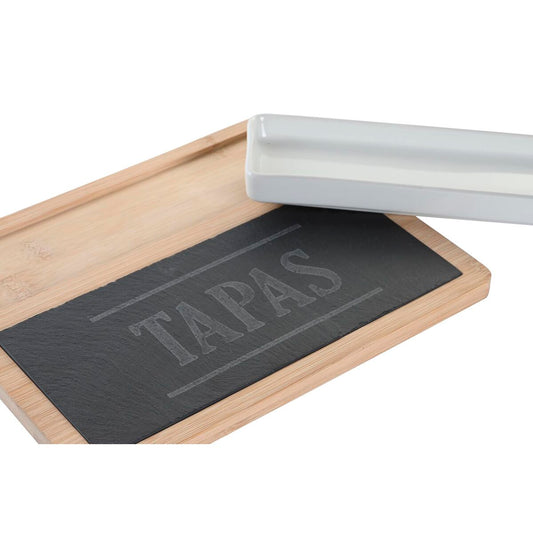 Set da Aperitivo DKD Home Decor Naturale Nero Lavagna (24 x 7 x 2,5 cm)