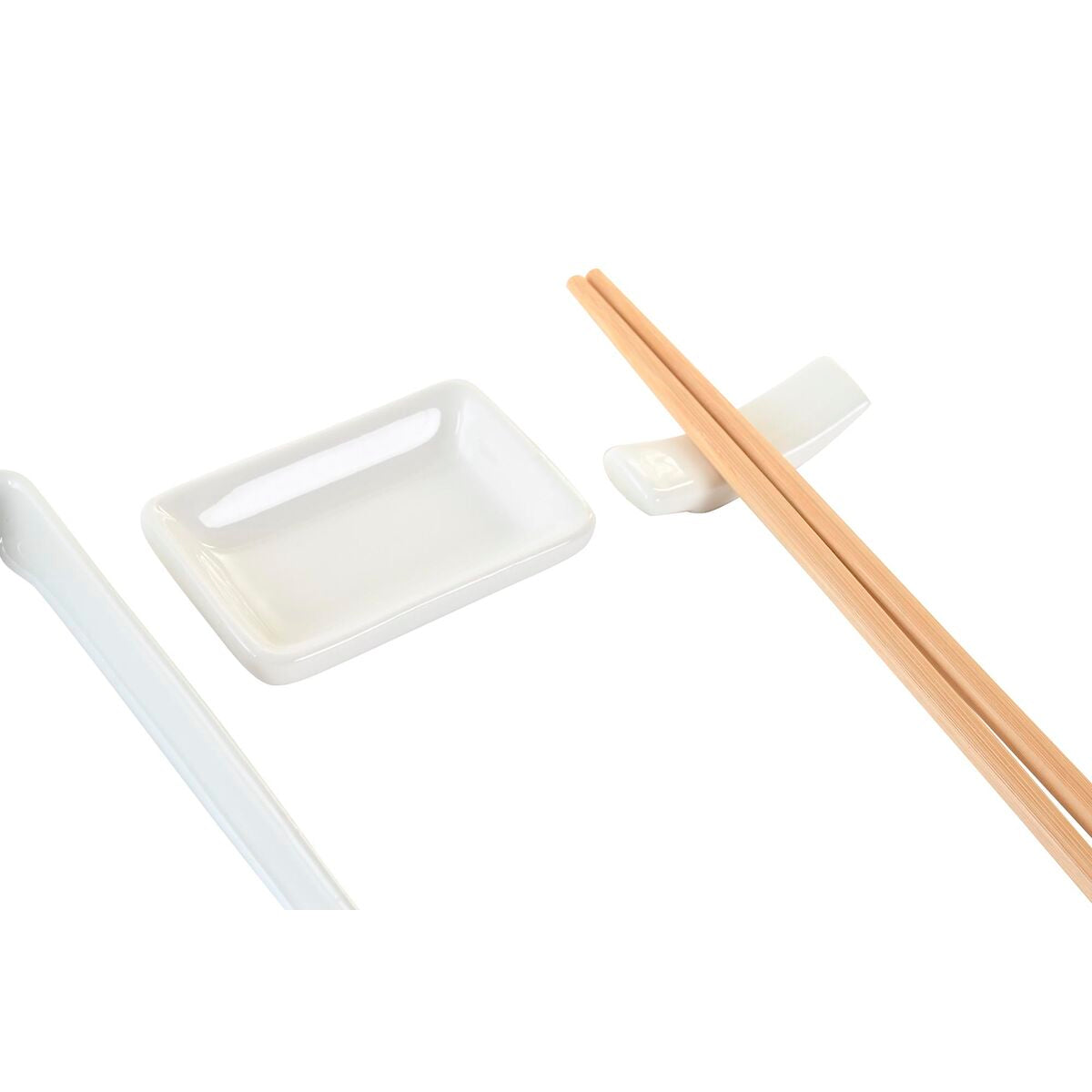 Set per Sushi DKD Home Decor Naturale Bianco Bambù Gres Orientale