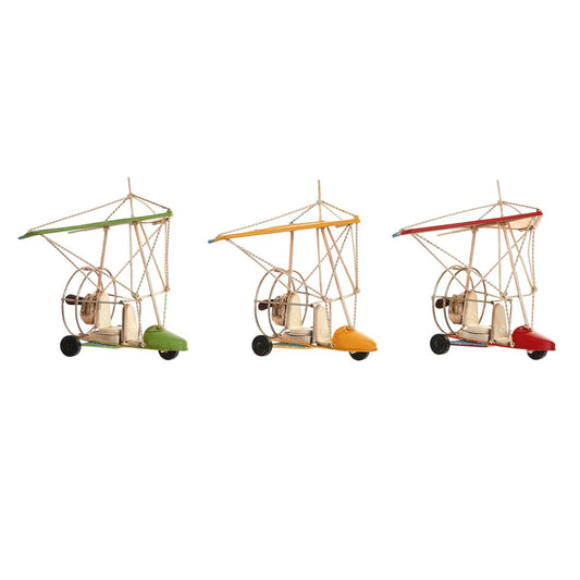 Statua Decorativa DKD Home Decor Rosso Metallo Verde Giallo (32 x 18,5 x 25 cm) (3 Unità)