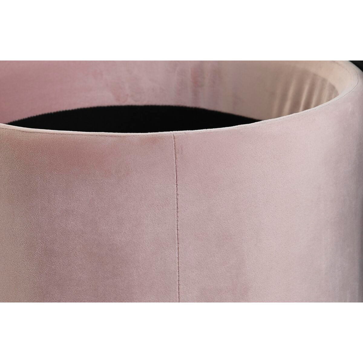 Poggiapiedi DKD Home Decor Nero Rosa Metallo Poliestere (42 x 42 x 42 cm)