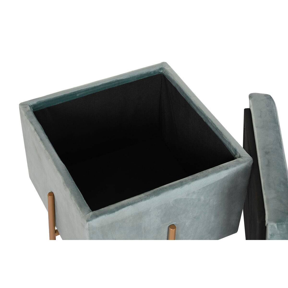 Poggiapiedi DKD Home Decor Metallo Turchese Poliestere (45 x 45 x 45 cm)