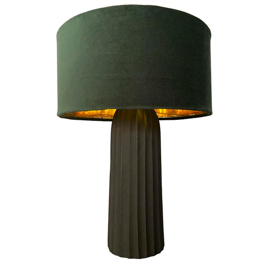 Lampada da tavolo DKD Home Decor Velluto Alluminio Verde (26 x 26 x 37 cm)