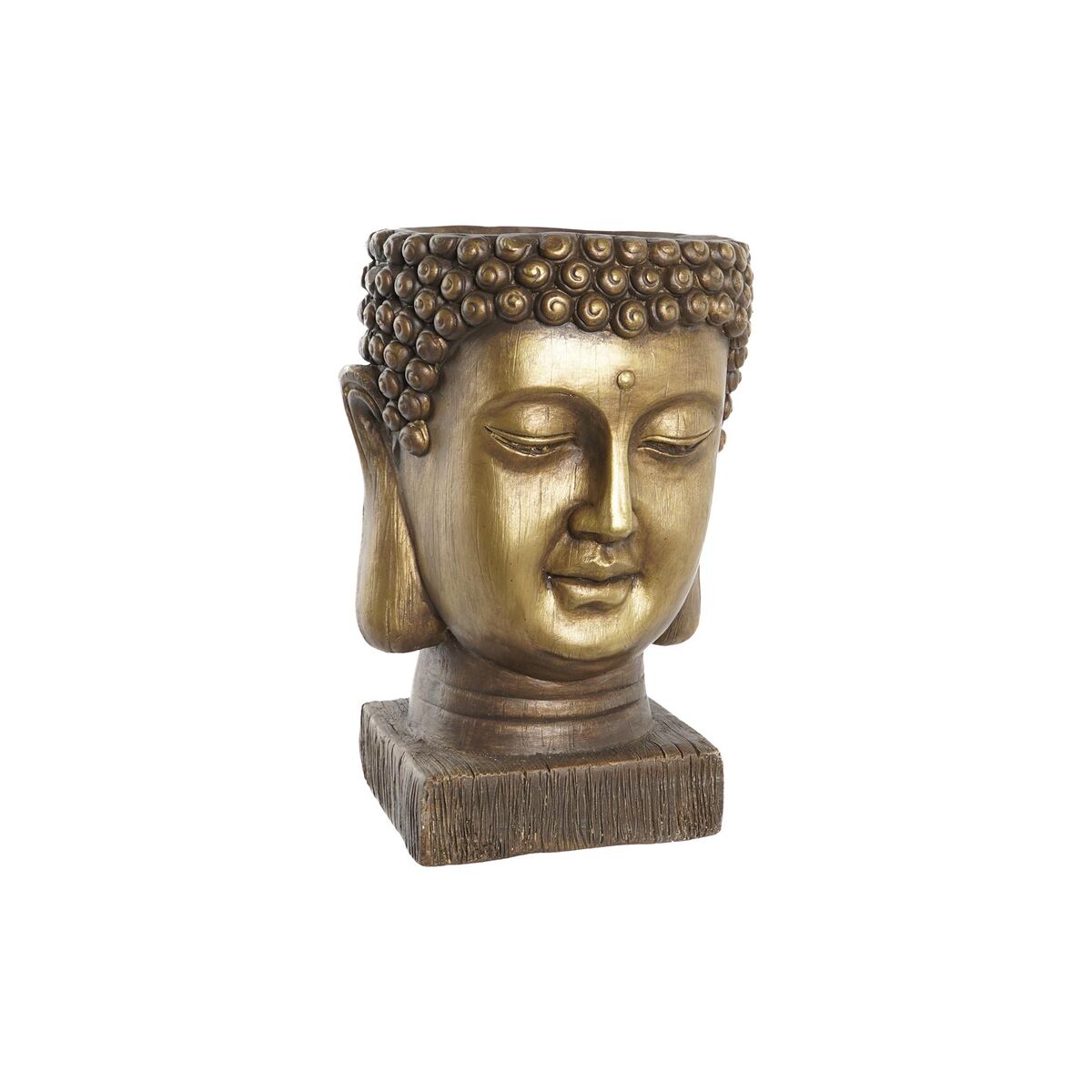 Vaso Buddha in Fibra di Vetro dorato DKD Home Decor (25 x 25 x 36 cm)