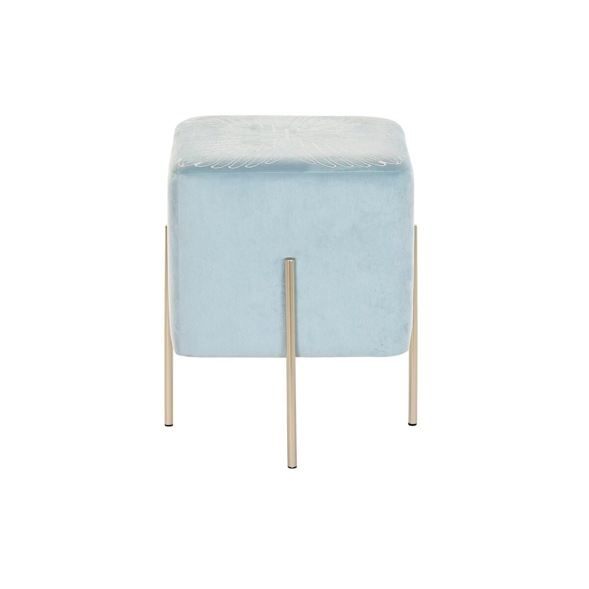Poggiapiedi DKD Home Decor Dorato Metallo Blu cielo (34 x 34 x 40 cm)