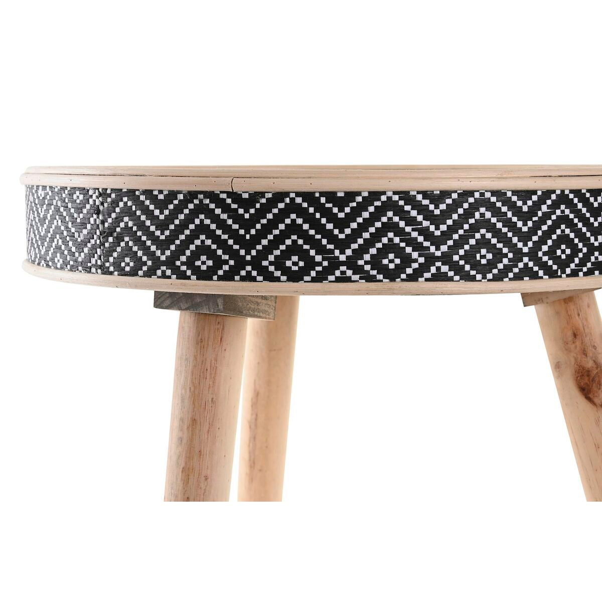 Vassoio DKD Home Decor Naturale Nero Legno (41 x 41 x 50 cm)