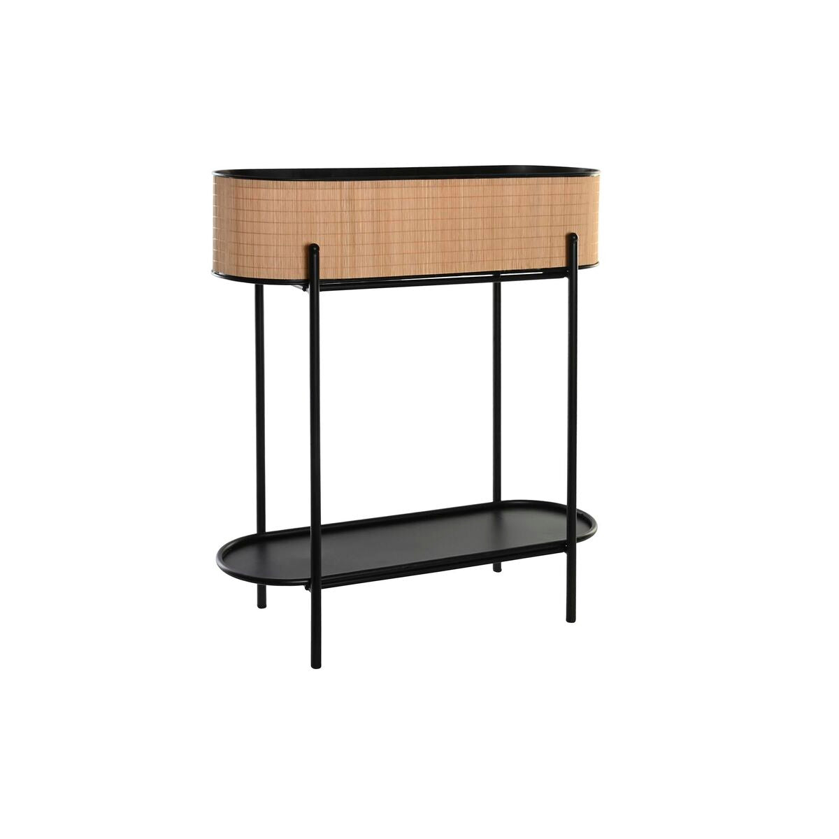 Fioriera DKD Home Decor Naturale Nero Metallo Coloniale Bambù (60 x 23.5 x 69 cm)