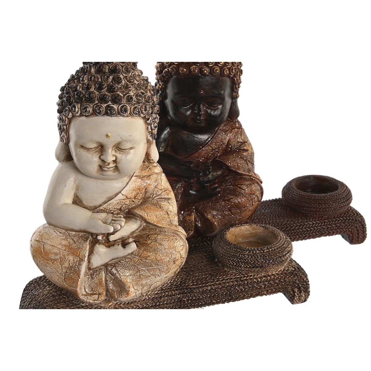 Statua Decorativa DKD Home Decor Rosso Beige Buddha Resina Orientale (22 x 8,2 x 23 cm) (4 Unità)