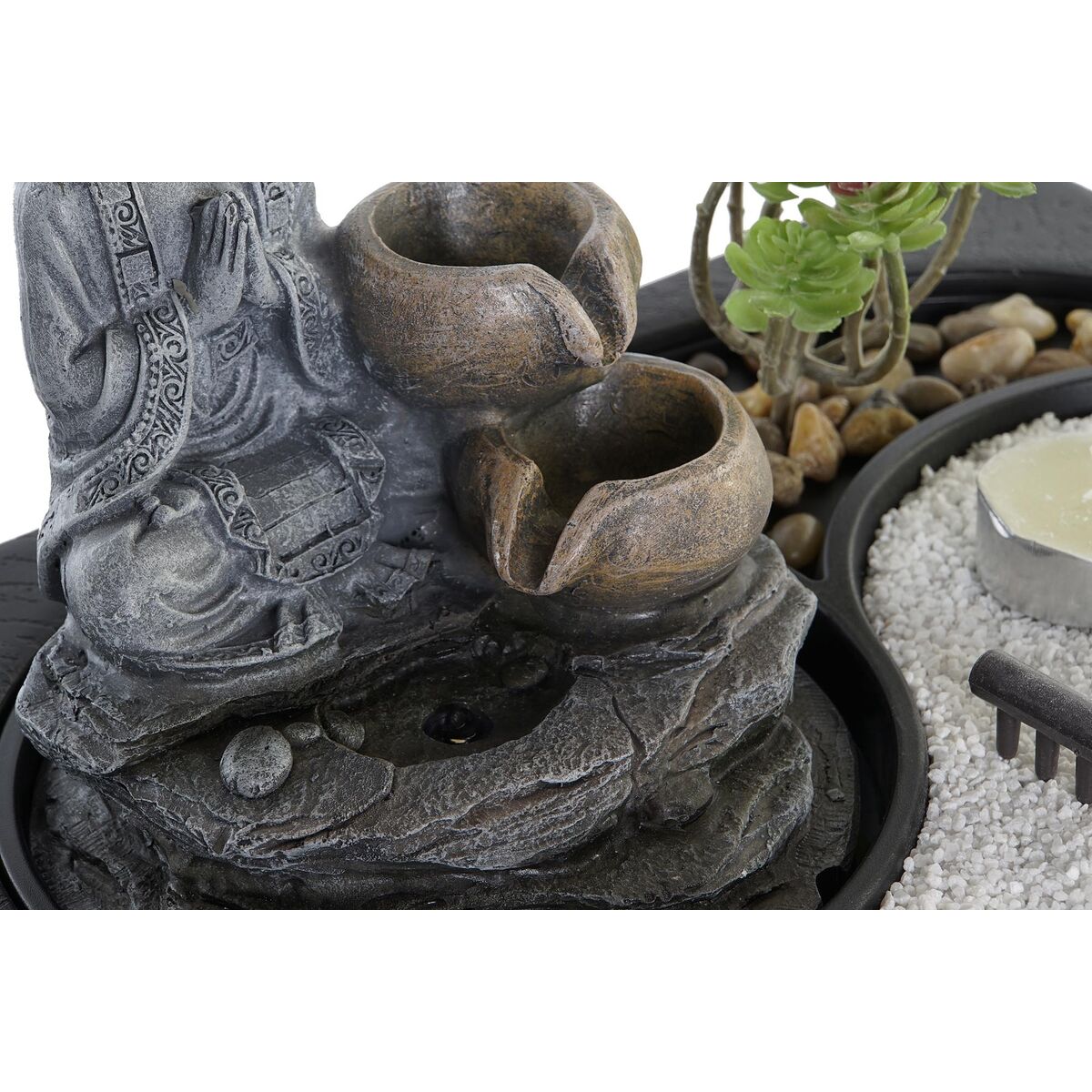 Fonte DKD Home Decor Buddha Resina Orientale (2 Unità) (29 x 21 x 23 cm)