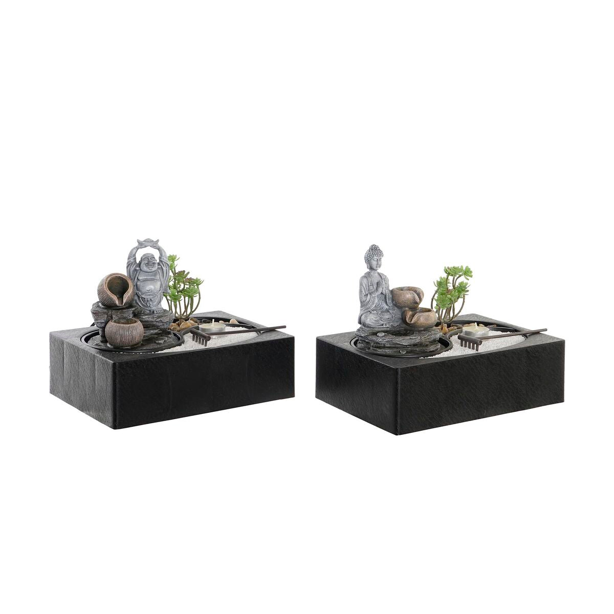 Fonte DKD Home Decor Buddha Resina Orientale (2 Unità) (29 x 21 x 23 cm)