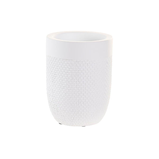 Bicchiere DKD Home Decor Cemento Bianco (8 x 8 x 10,5 cm)