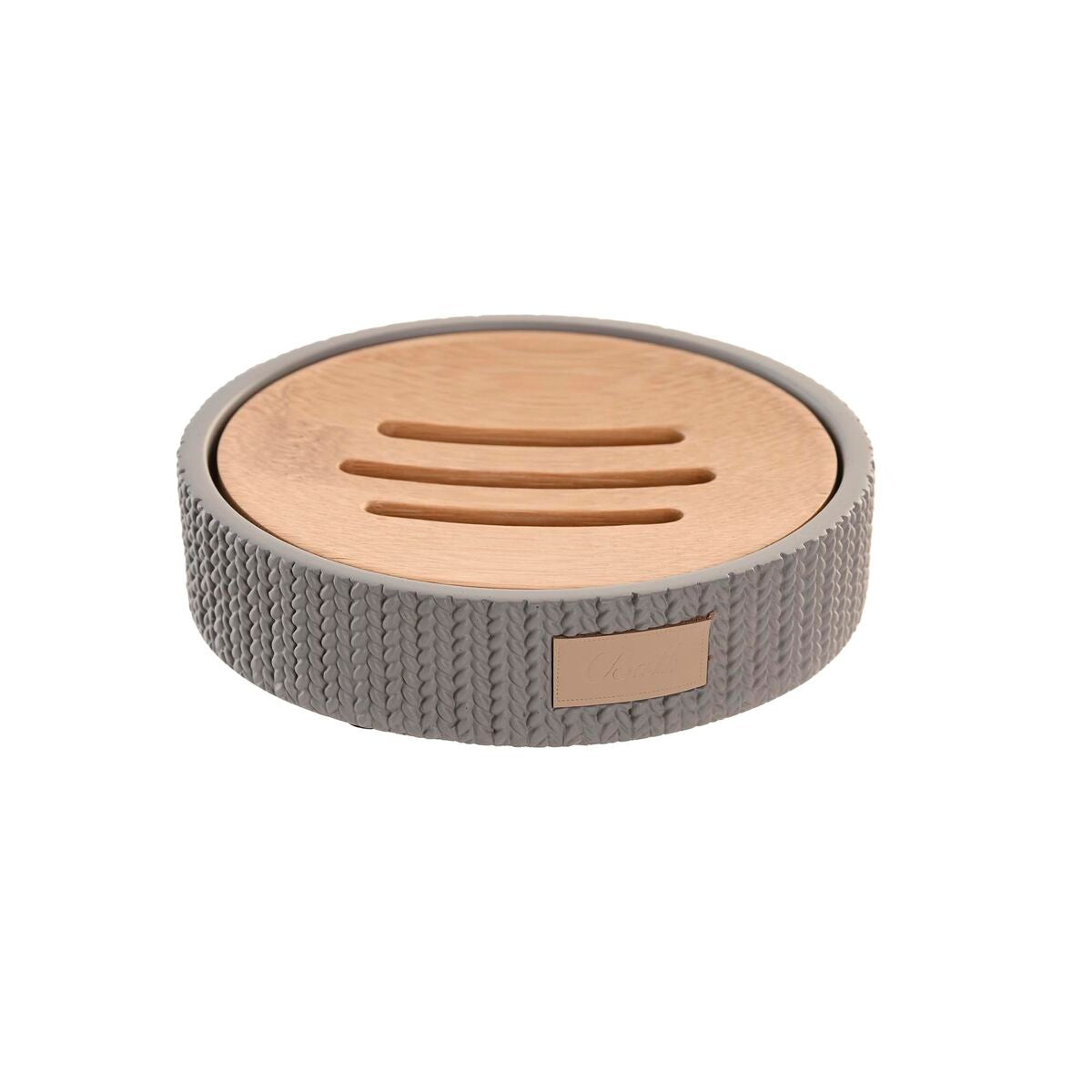 Portasapone DKD Home Decor Grigio (11 x 11 x 2,5 cm)