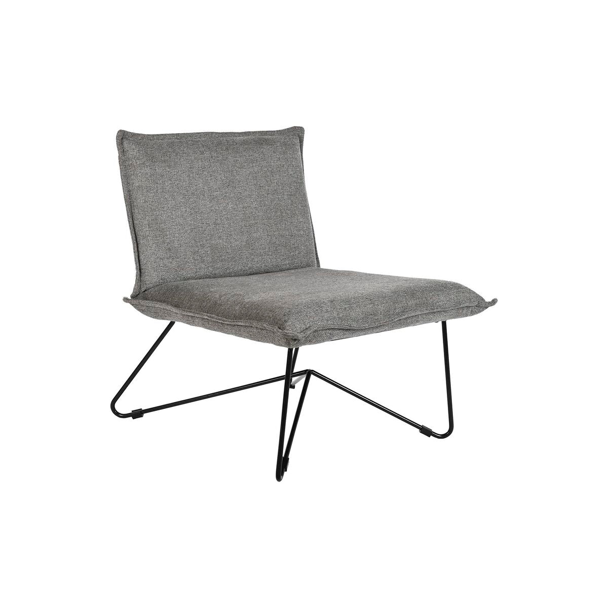 Poltrona DKD Home Decor Nero Grigio Metallo (66 x 78 x 75 cm)