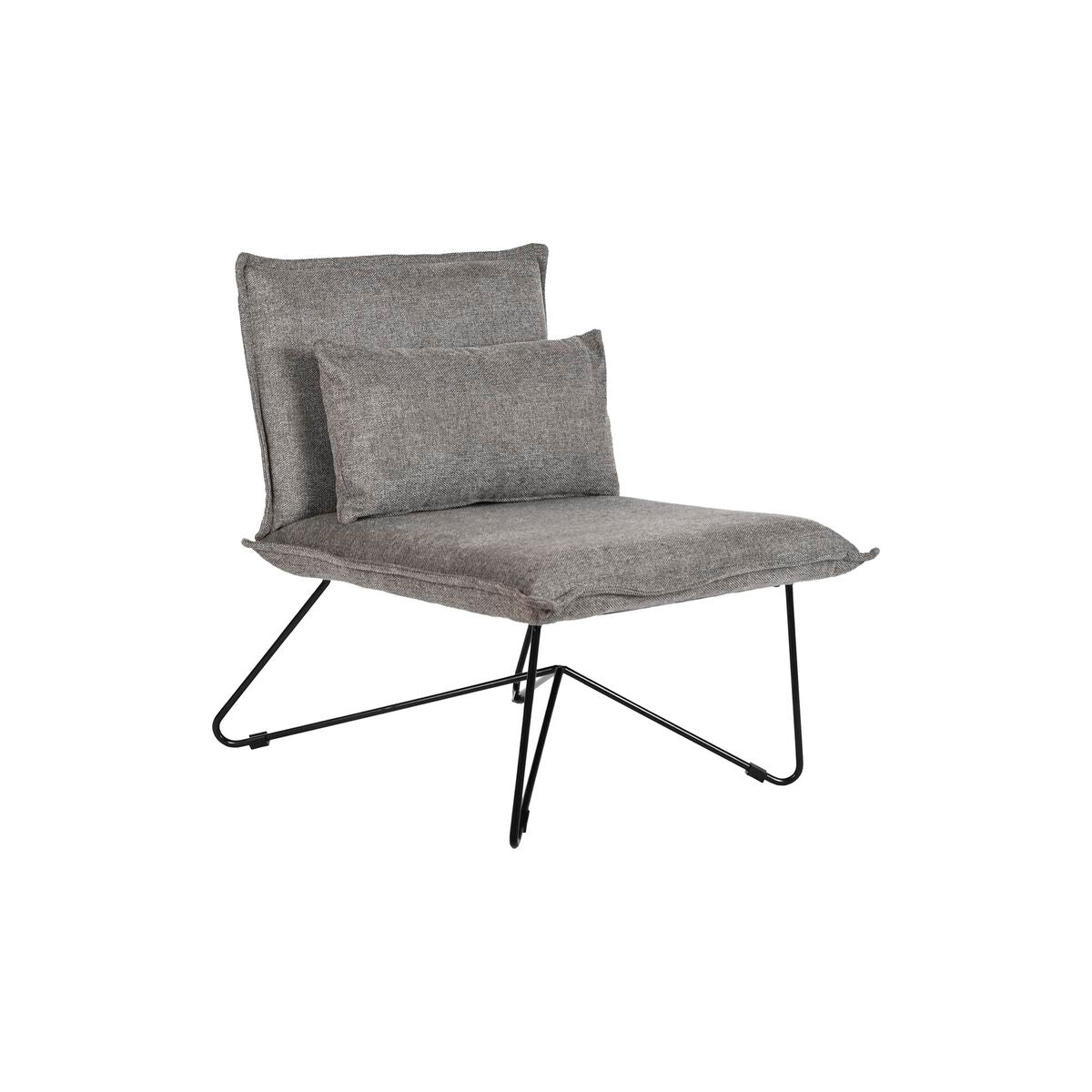 Poltrona DKD Home Decor Nero Grigio Metallo (66 x 78 x 75 cm)
