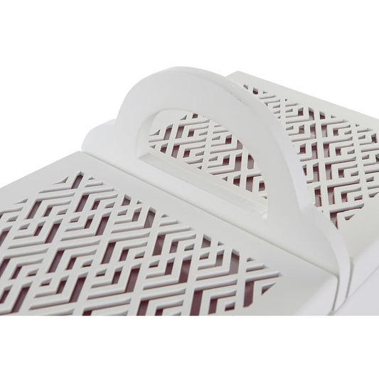 Scatola-Portagioie DKD Home Decor Cristallo Bianco Rosa chiaro Legno MDF (30 x 17 x 24 cm)