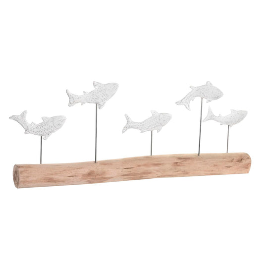 Statua Decorativa DKD Home Decor Finitura invecchiata Marrone Bianco Resina Legno di mango Spirali (77 x 8 x 31 cm)