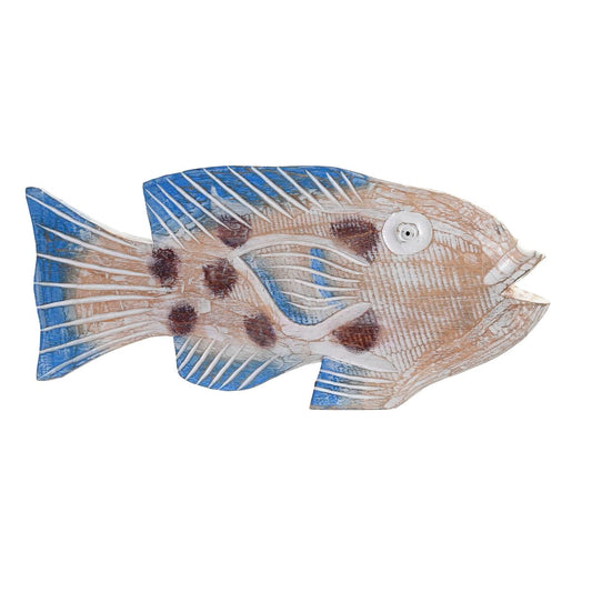 Statua pesce DKD Home Decor 40 x 5 x 18 cm Naturale Azzurro Pesce Mediterraneo