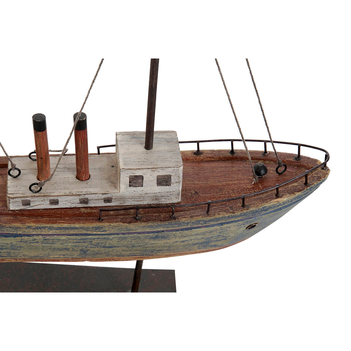 Statua Decorativa DKD Home Decor Finitura invecchiata Metallo Legno Barco (37,5 x 8,5 x 41 cm)