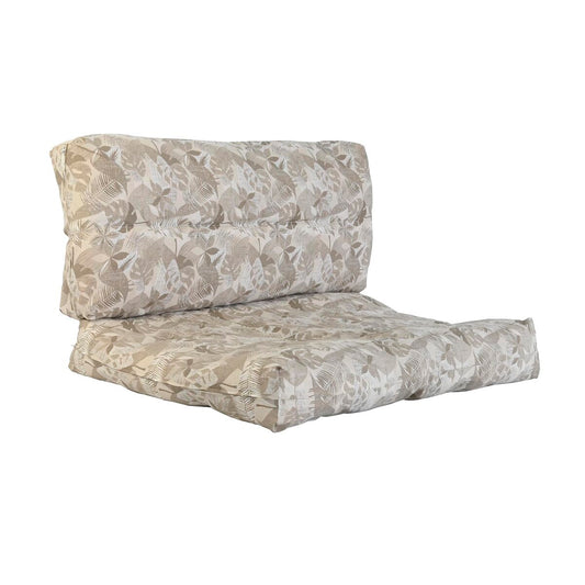 Cuscino DKD Home Decor Da terreno Grigio Alluminio Marrone Chiaro Foglia della pianta (120 x 80 x 16 cm)