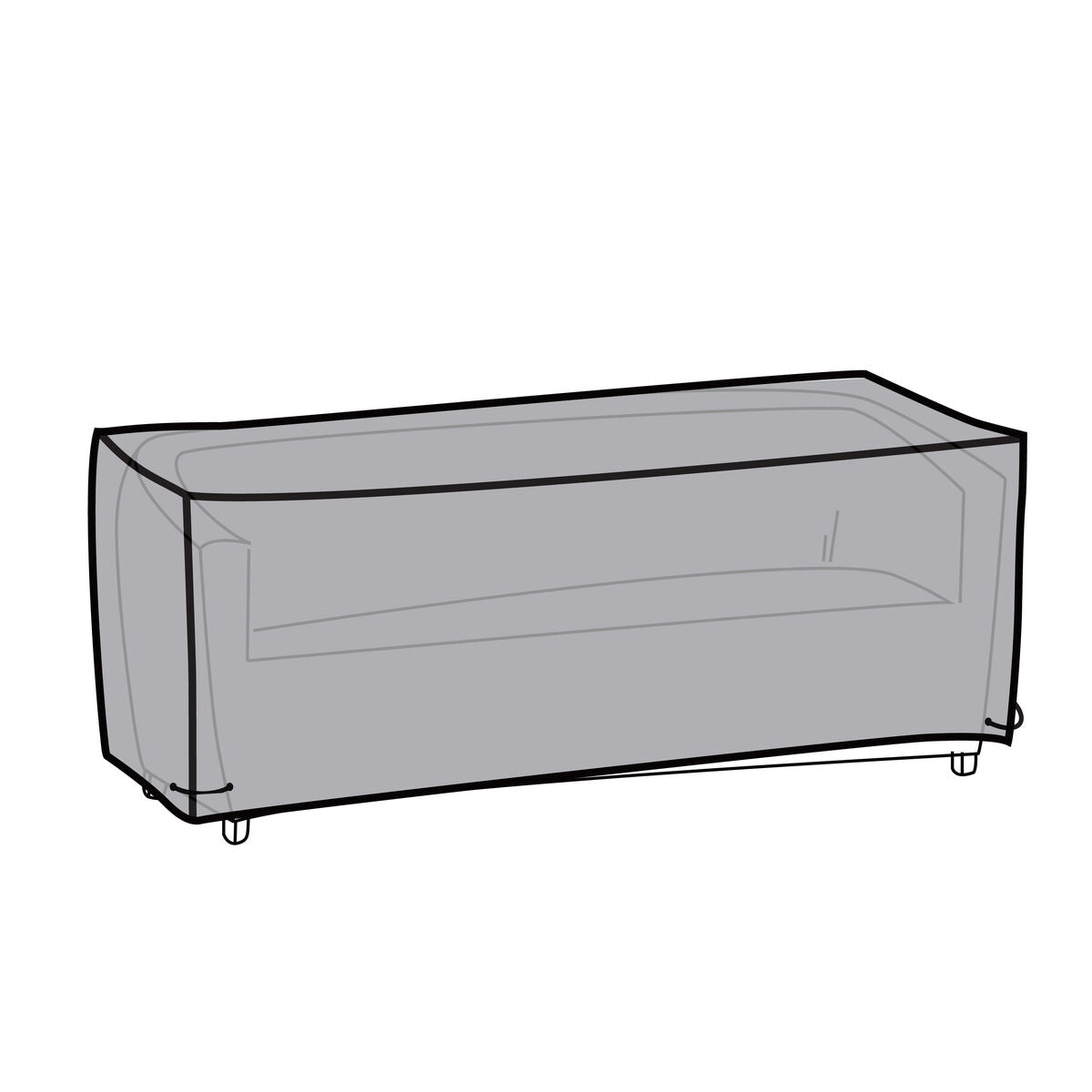 Copridivano DKD Home Decor Nero Alluminio Grigio scuro (205 x 80 x 60 cm)