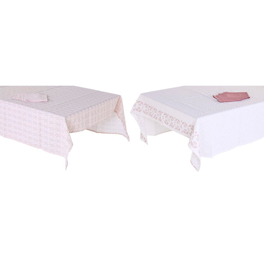 Tovaglia e tovaglioli DKD Home Decor Rosa Bianco (150 x 150 x 0,5 cm) (2 Unità)